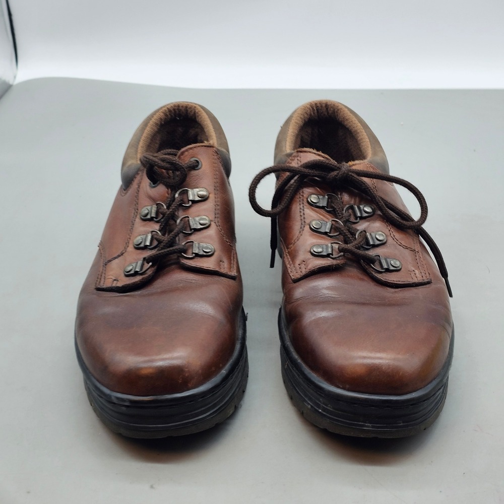 Lord & Taylor Mens Brown Leather Oxford Shoes Lug Sole Lace Up Casual 10.5